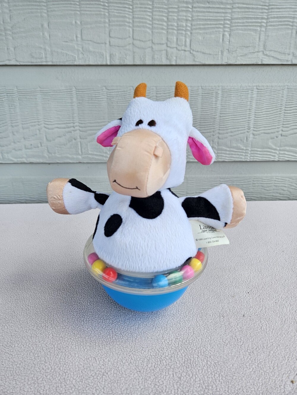 VTG Lamaze Baby Weighted Cow Rattle Jingle Toy Farm 1998